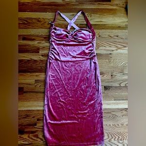 Pinup pink velvet dress